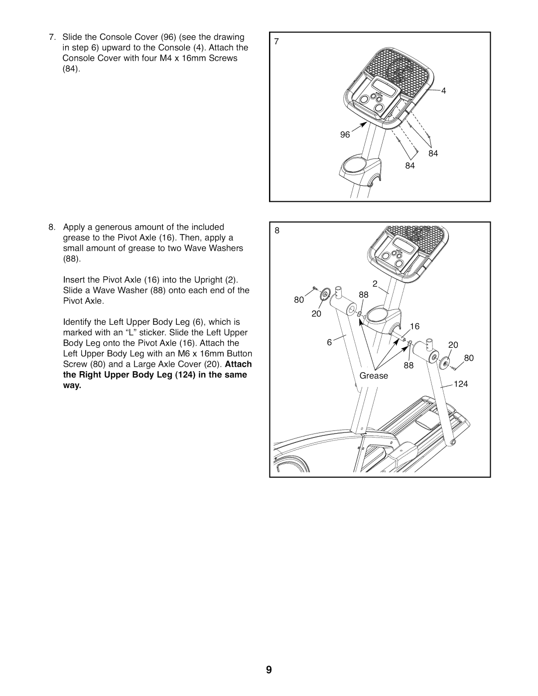 Sears 831.23744.1 user manual Right Upper Body Leg 124 in the same way 