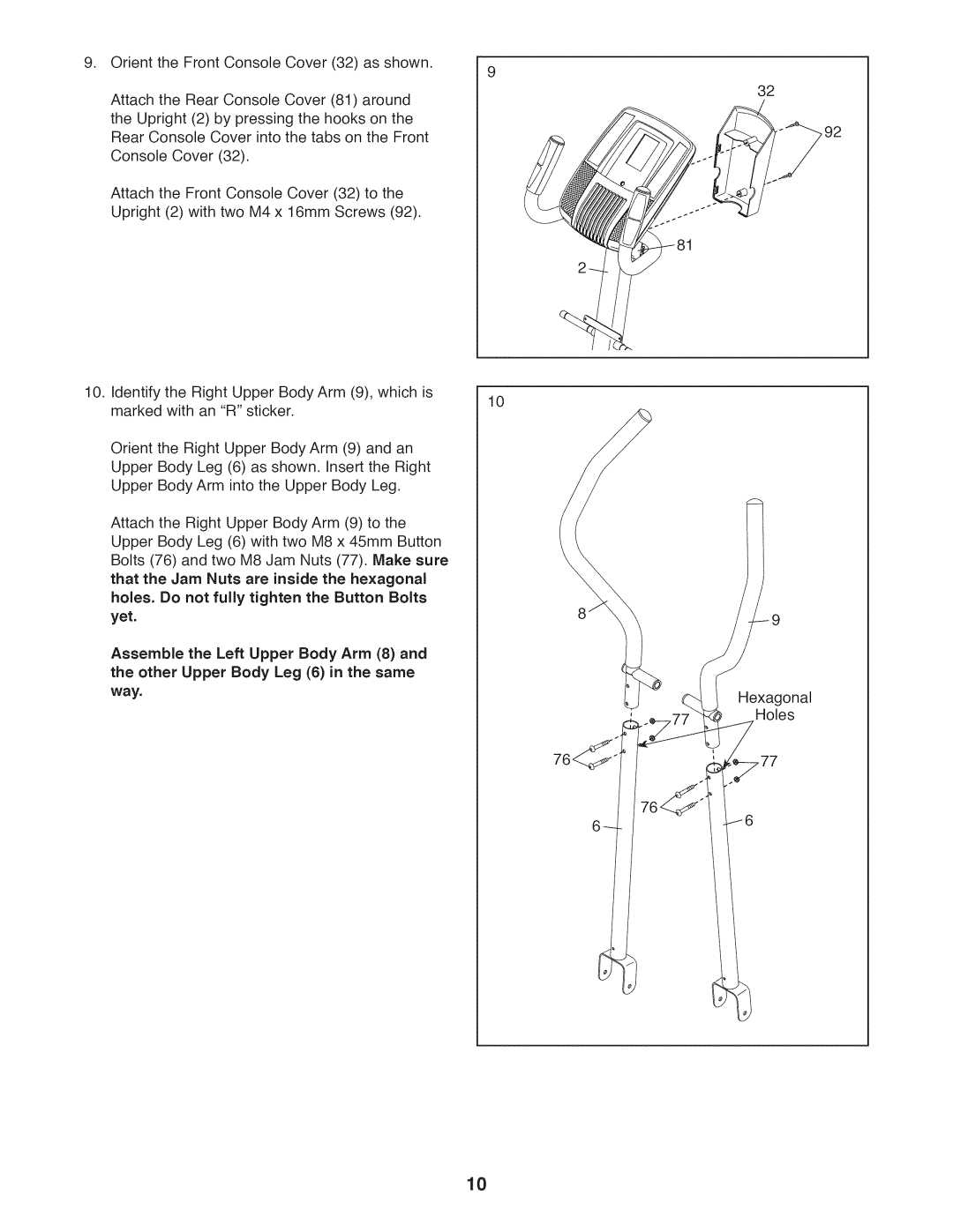 Sears 831.23953.0 user manual Hexagonal Holes 