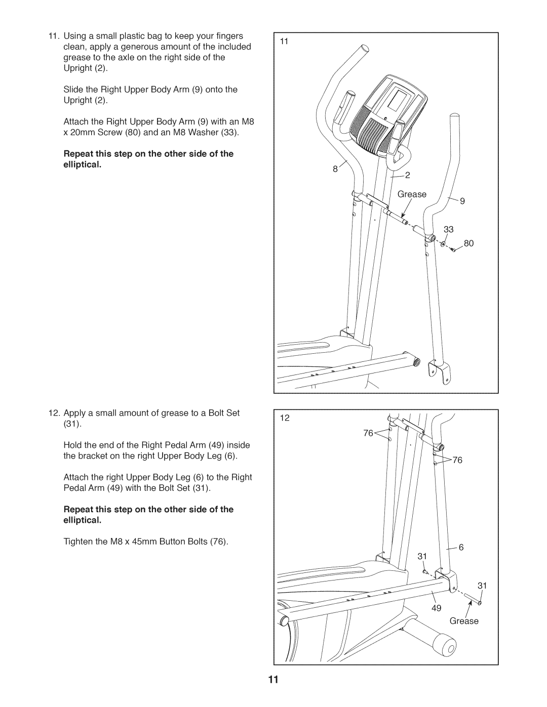 Sears 831.23953.0 user manual Elliptical 