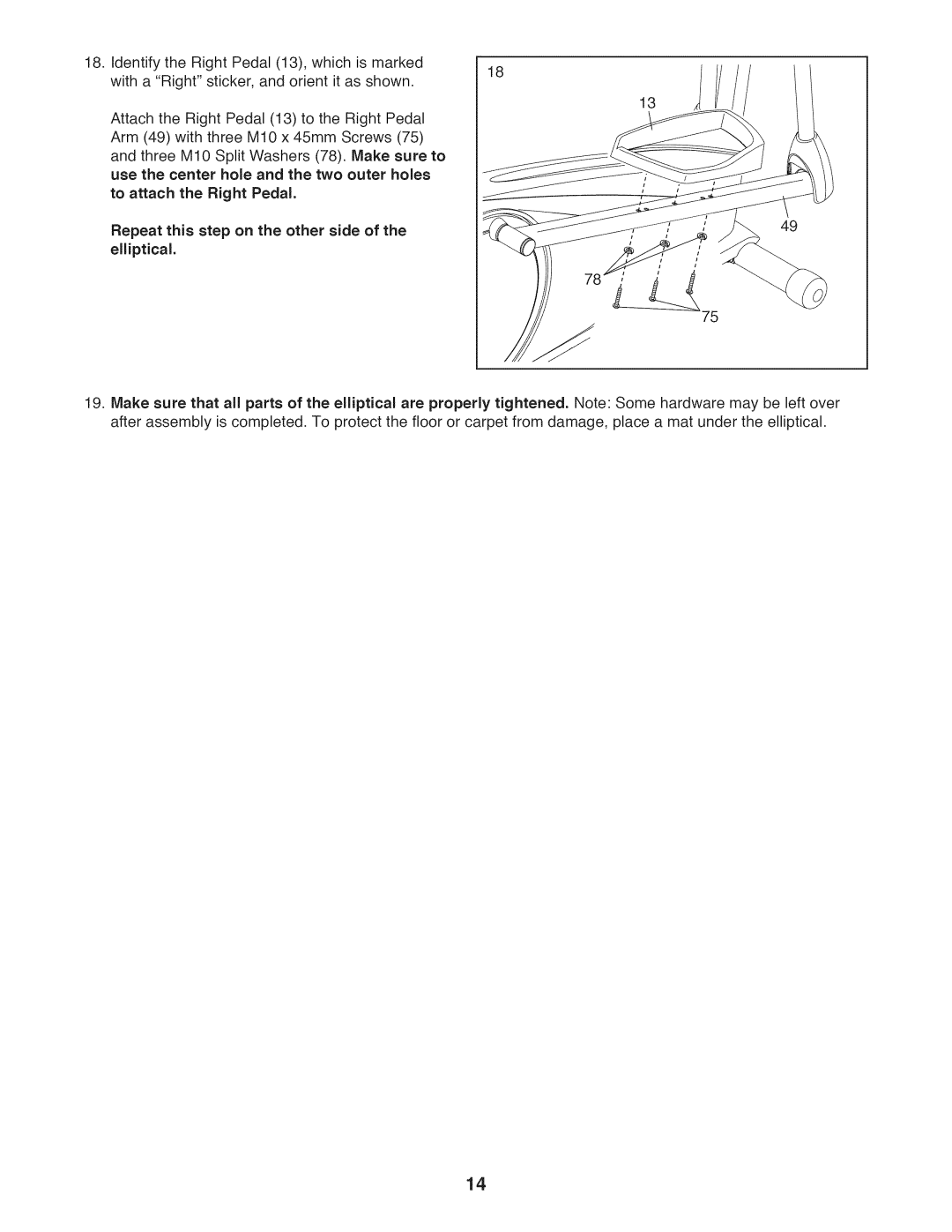 Sears 831.23953.0 user manual Elliptical 