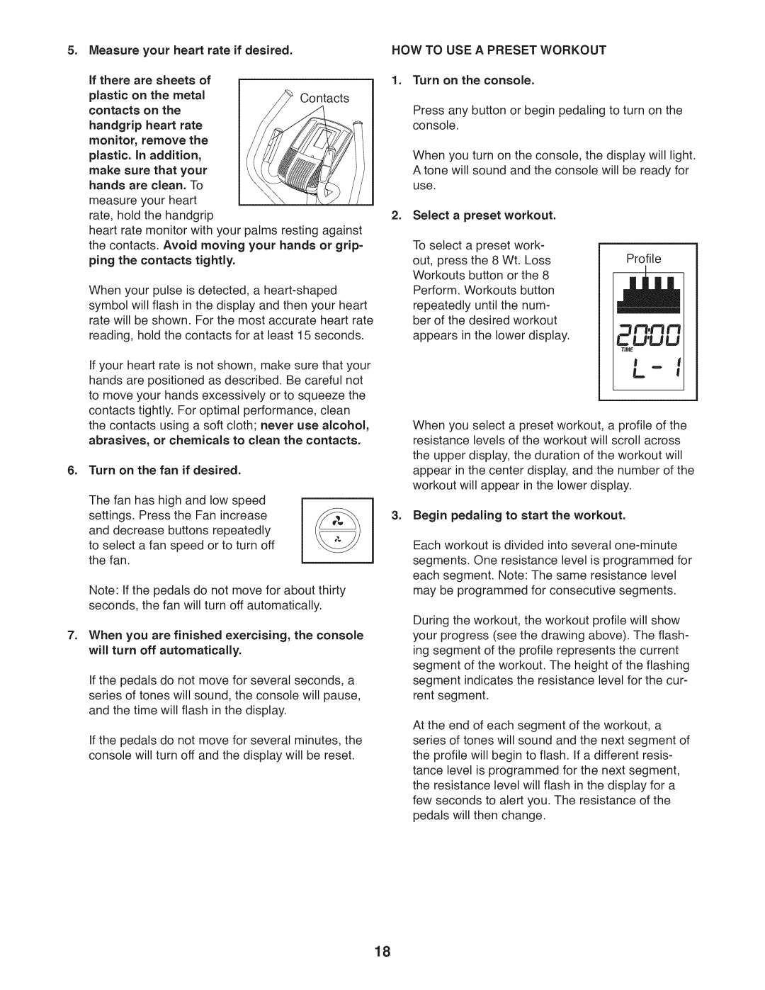 Sears 831.23953.0 user manual Measure your heart rate if desired If there are sheets, HOW to USE a Preset Workout 