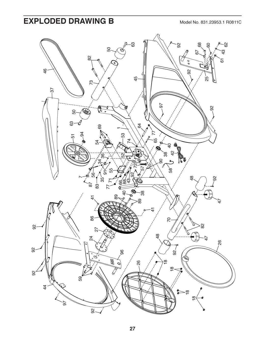 Sears 831.23953.1 user manual Exploded Drawing B 