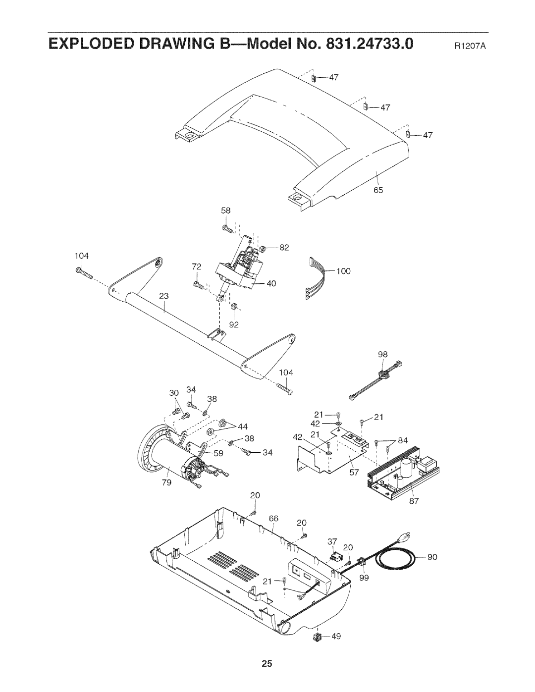 Sears 831.24733.0 user manual Exploded Drawing B--IVlodei No .24733.0 m2ozA 