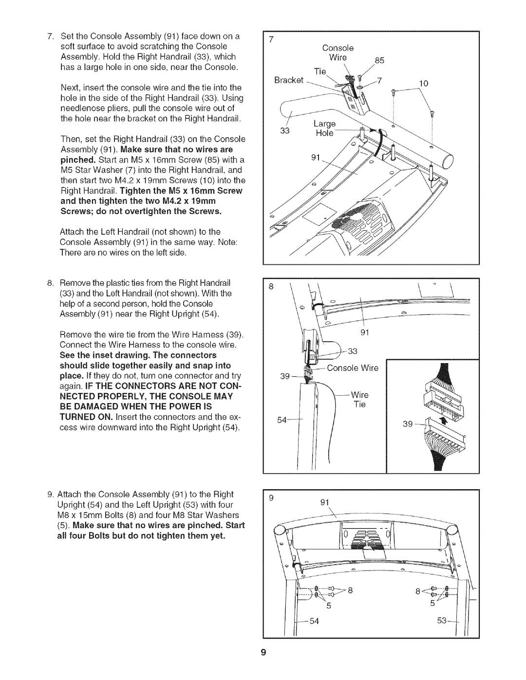 Sears 831.24733.0 user manual Console Wire Tie 