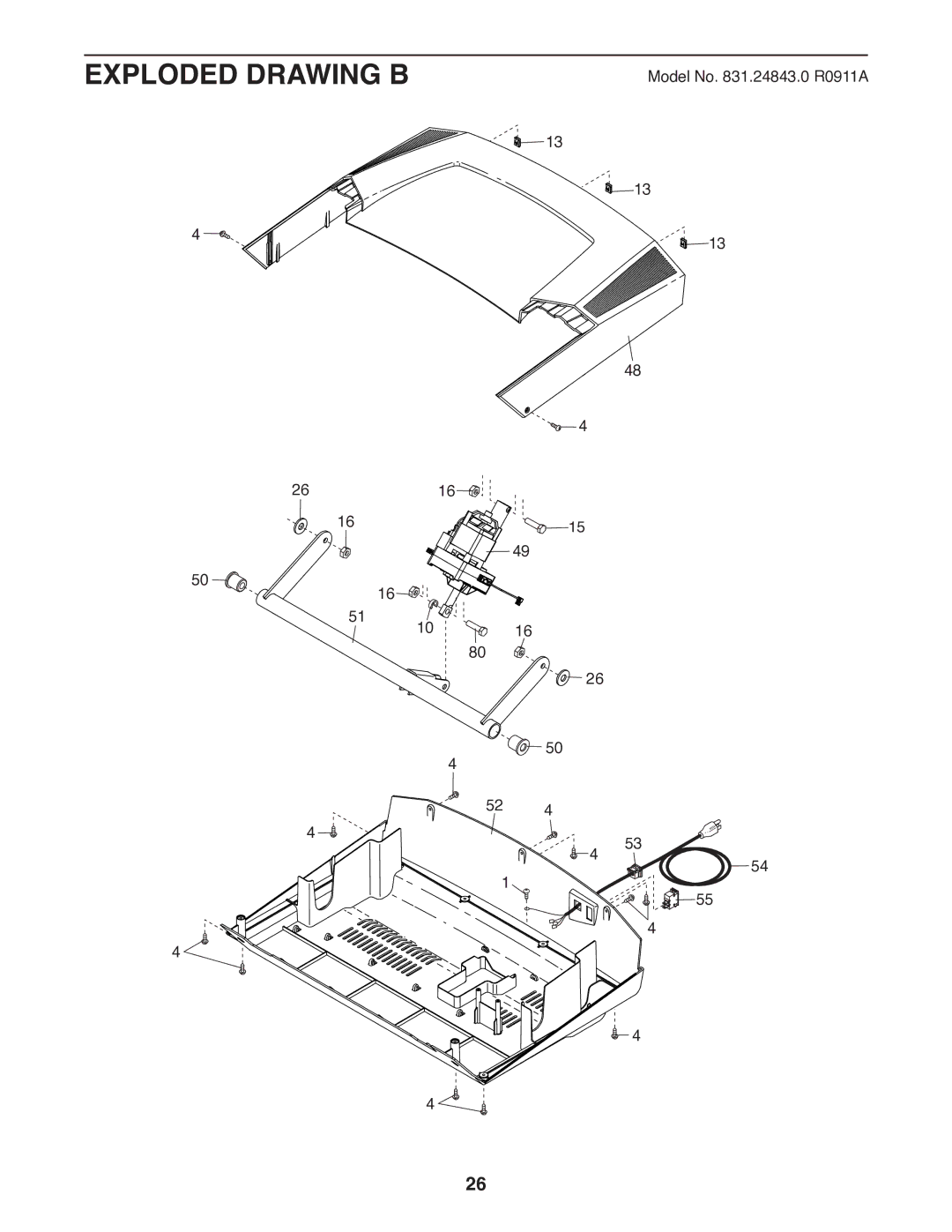 Sears 831.24843.0 user manual Exploded Drawing B 