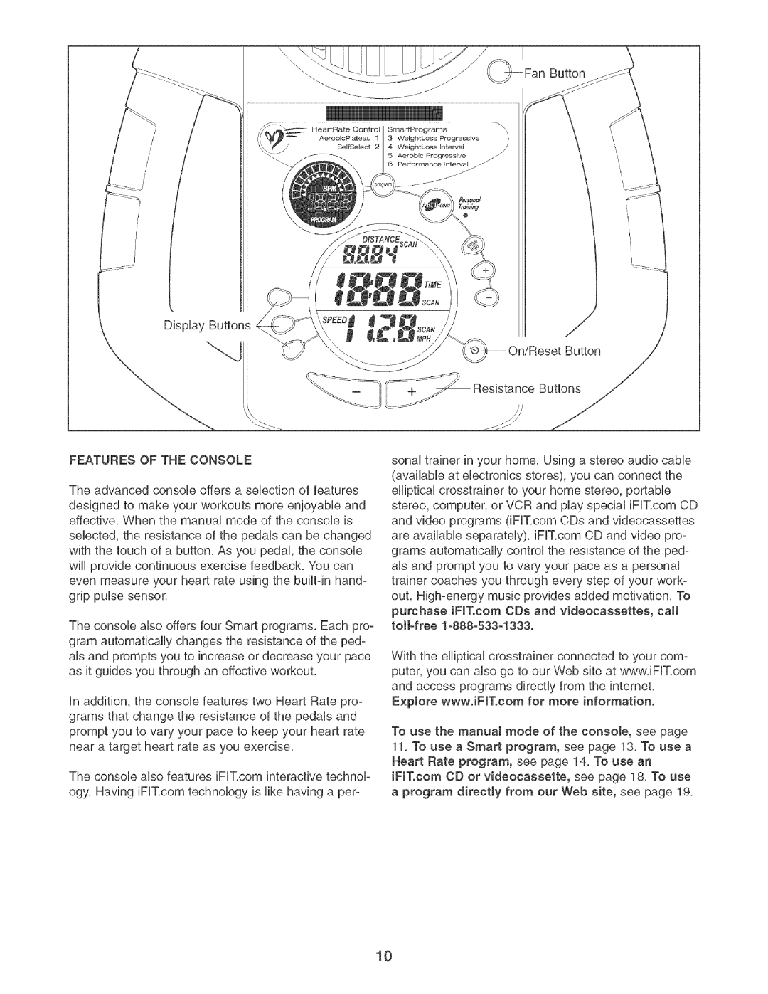 Sears 831.283521 user manual Features of the Console 