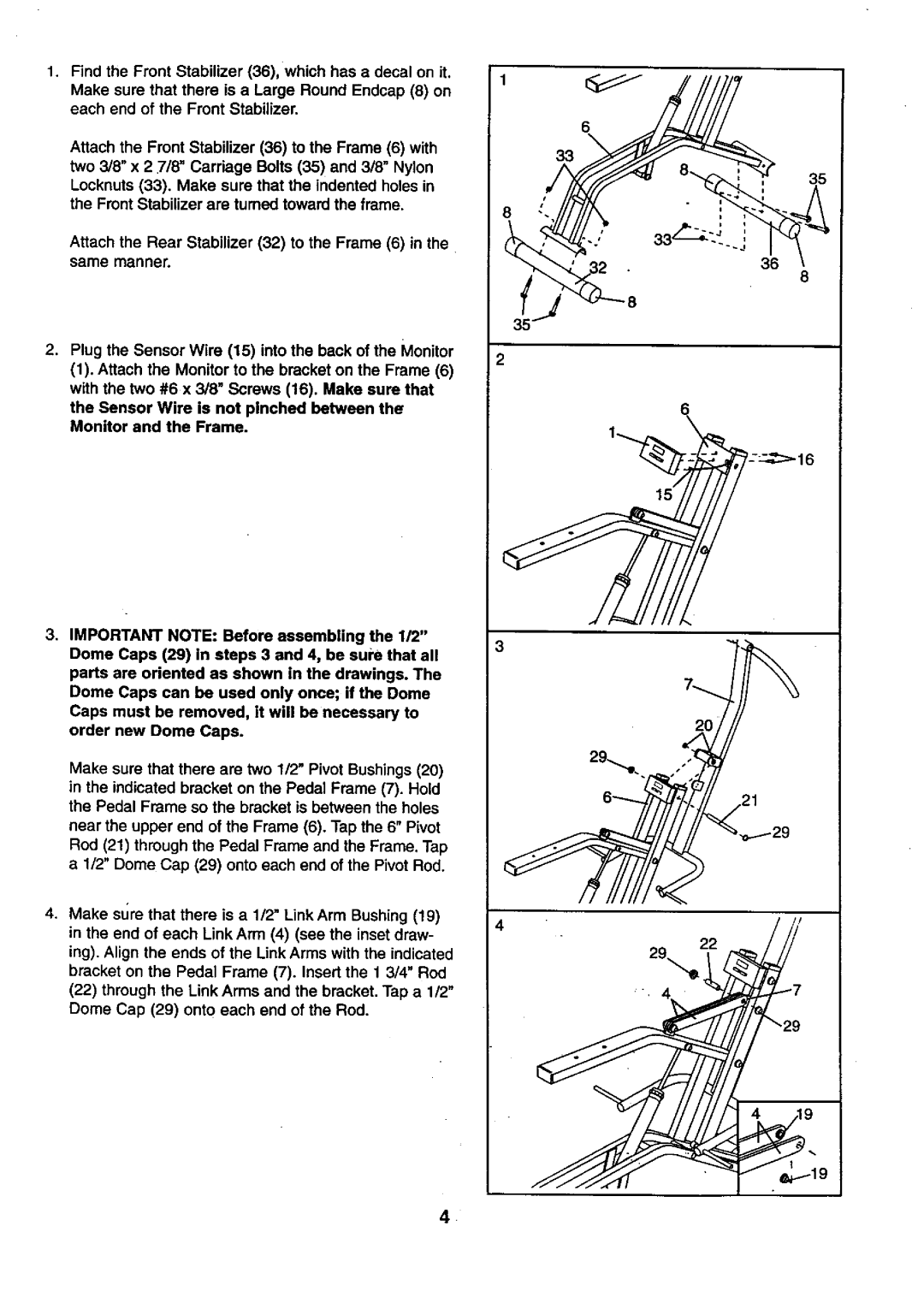 Sears 831.28742 user manual Find the Front Stabilizer 36, which has a decal on it 