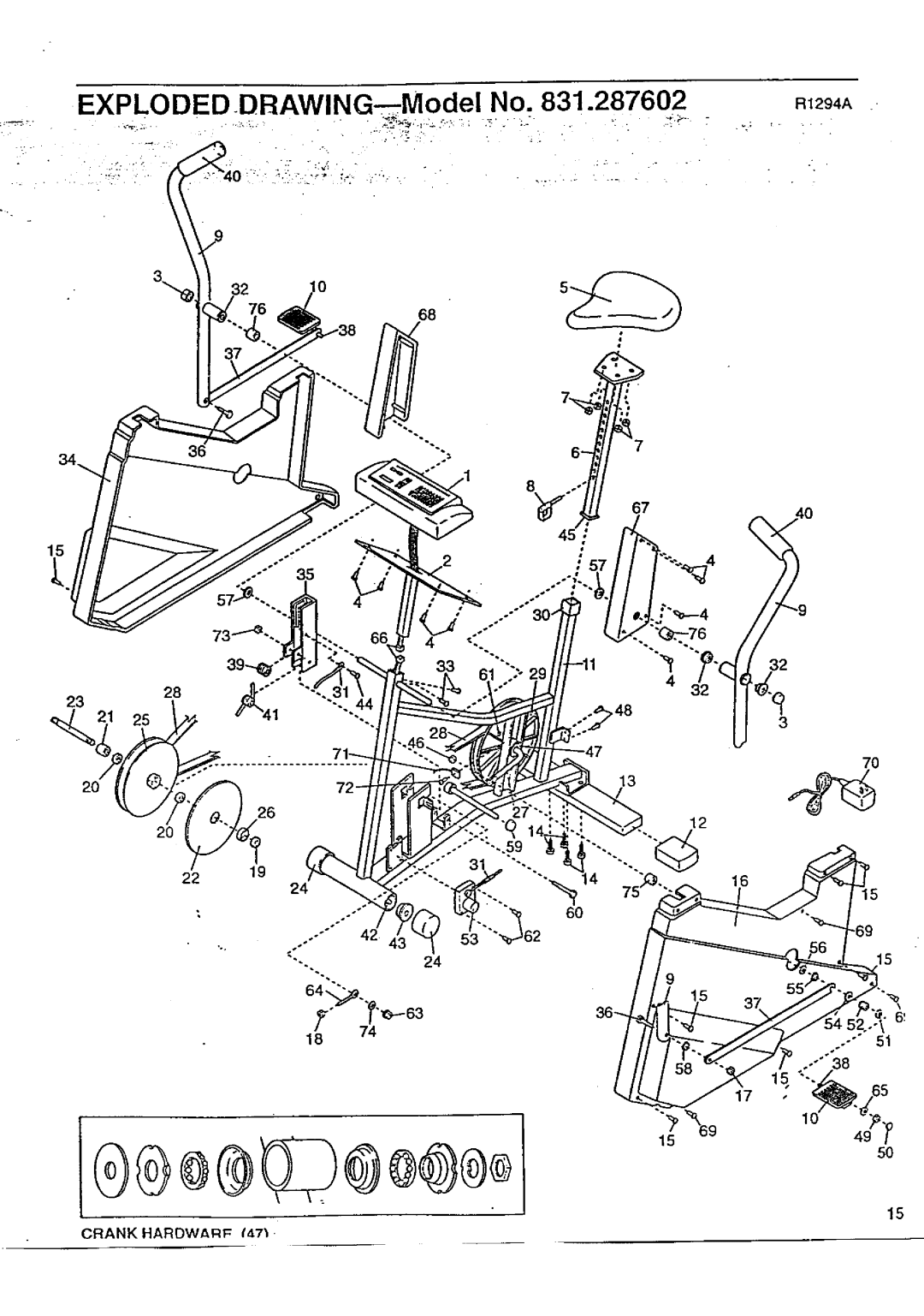 Sears 831.287602 owner manual EXPLODEDDRAWING---Model 