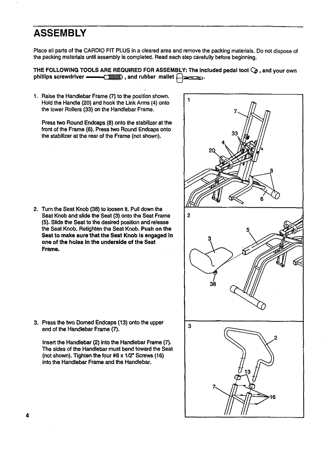 Sears 831.287724 user manual Assembly 