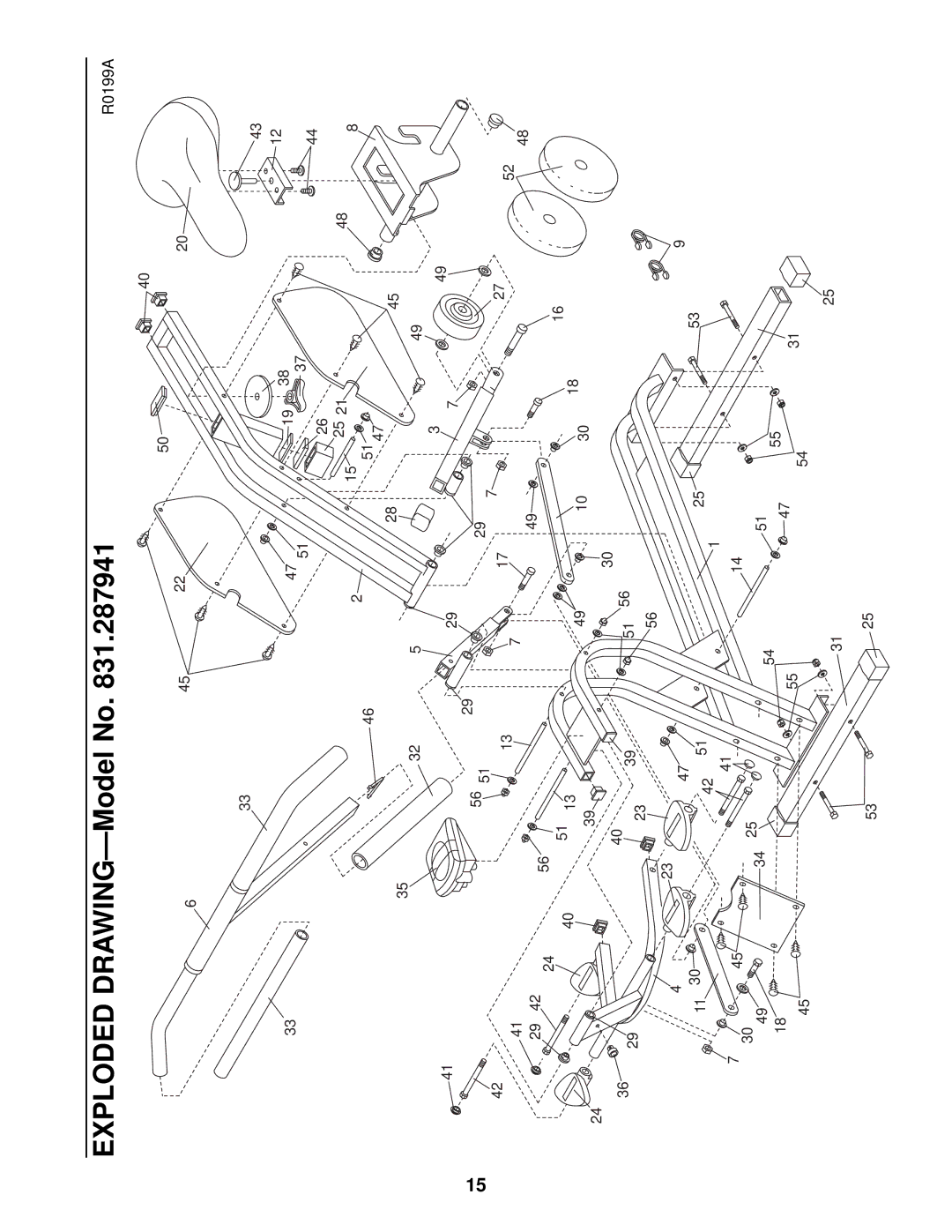 Sears 831.287941 user manual Exploded DRAWING-Model No 