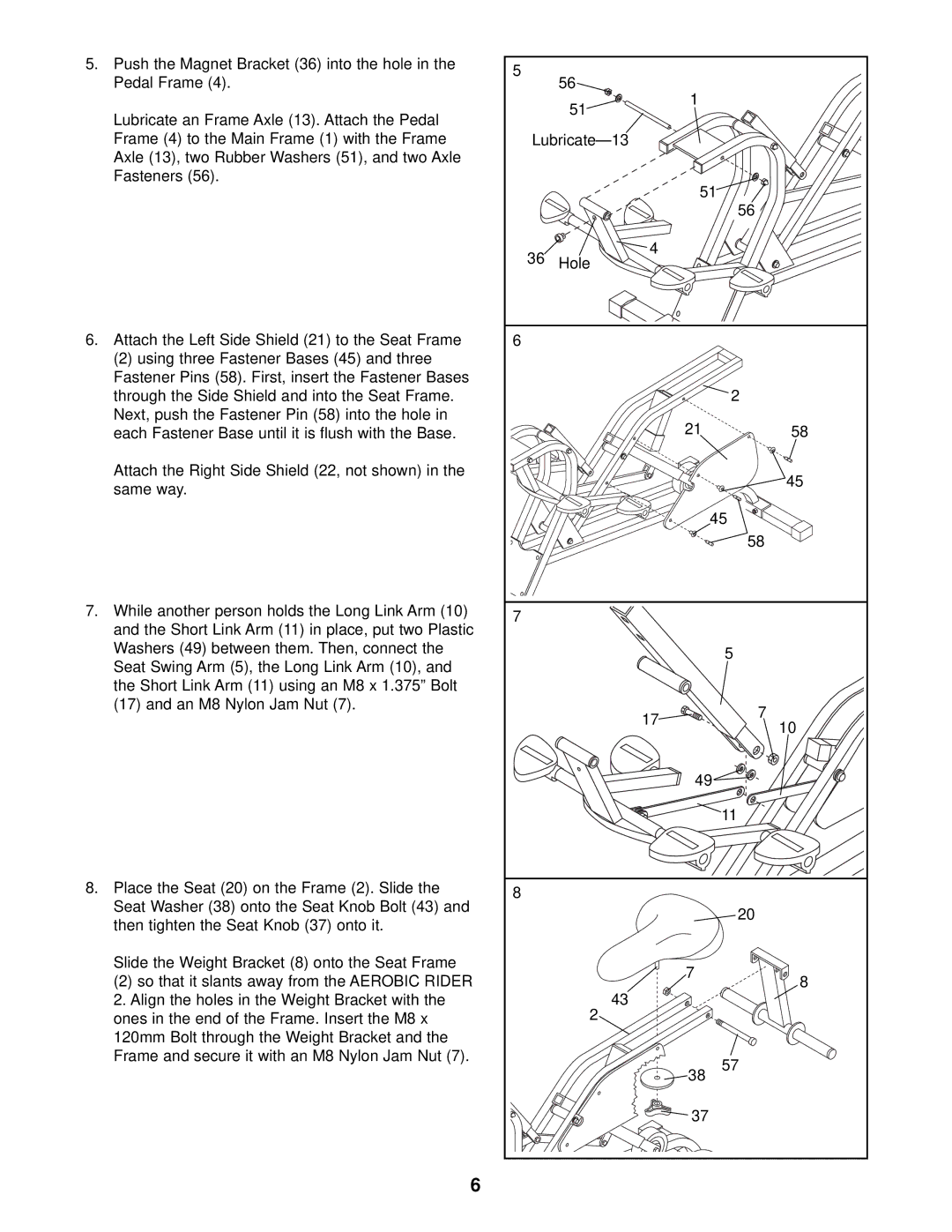 Sears 831.287943 user manual Hole 