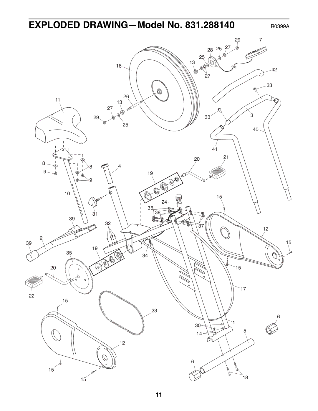 Sears 831.288140 manual Exploded DRAWINGÑModel No 