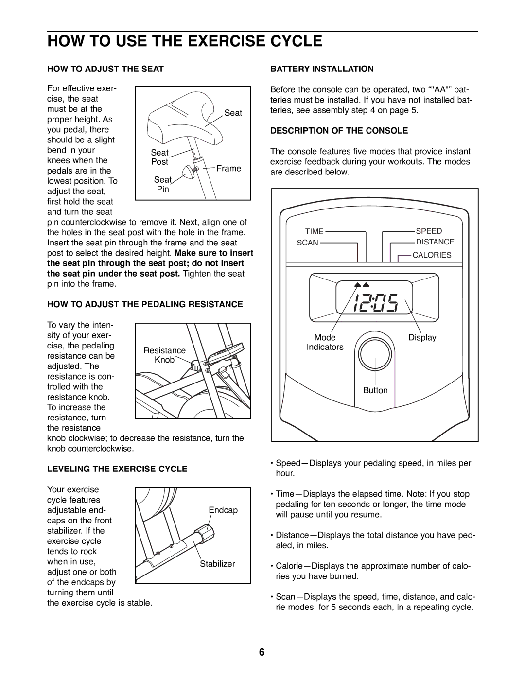 Sears 831.288140 manual HOW to USE the Exercise Cycle 