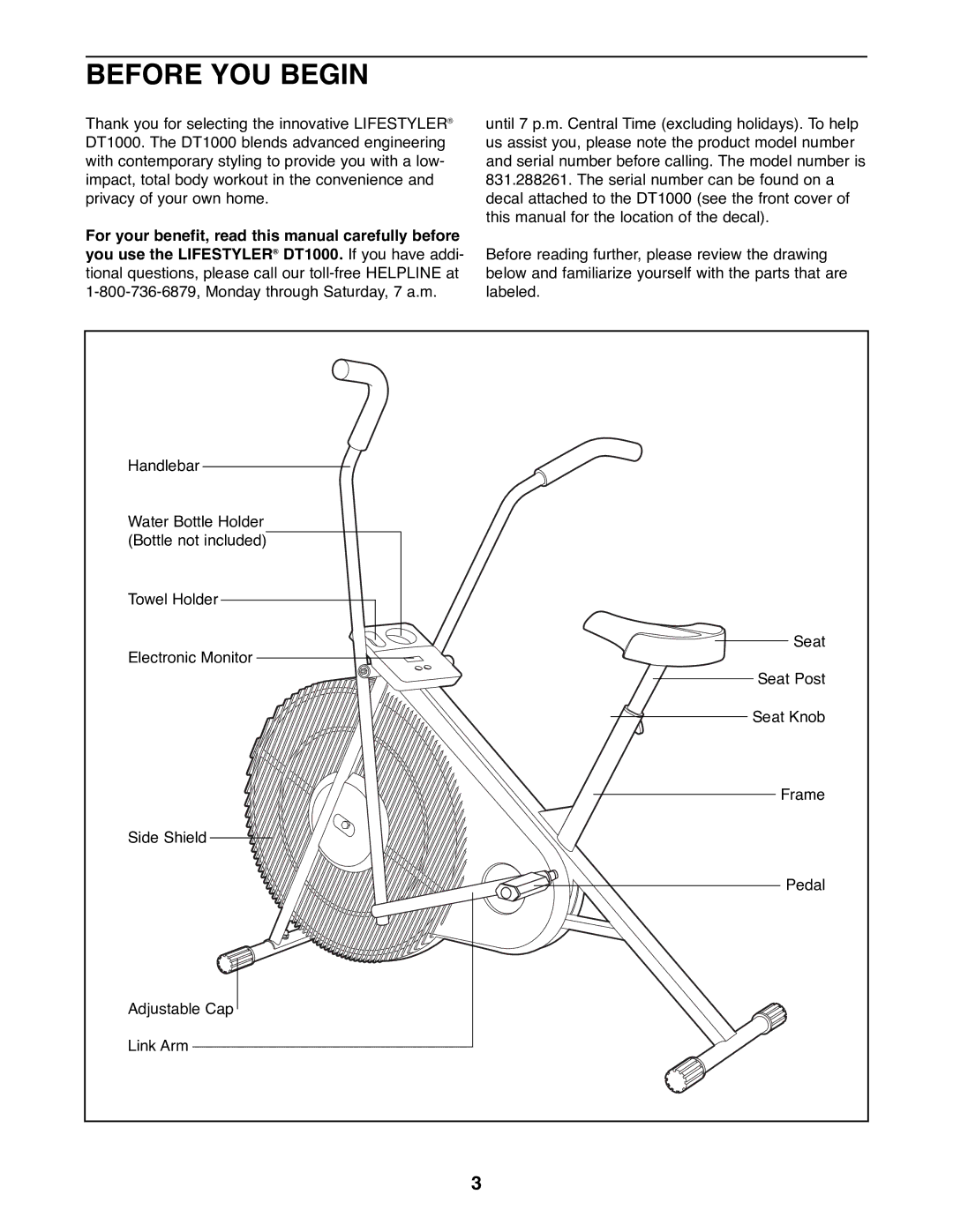 Sears 831.288261 user manual Before YOU Begin 