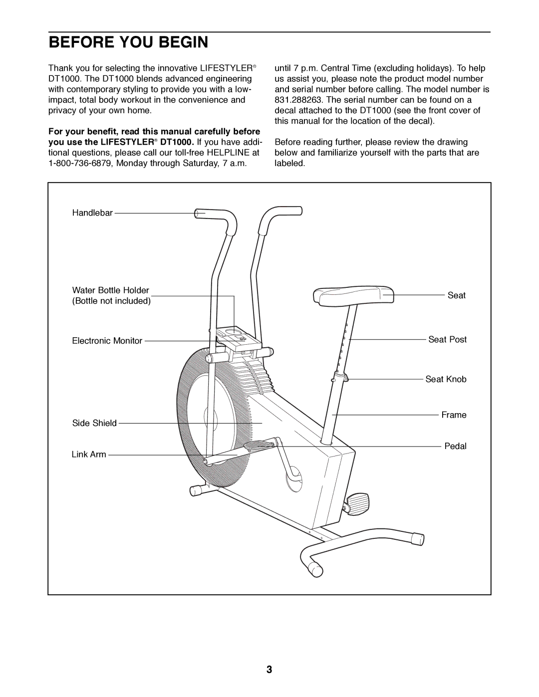 Sears 831.288263 manual Before YOU Begin 