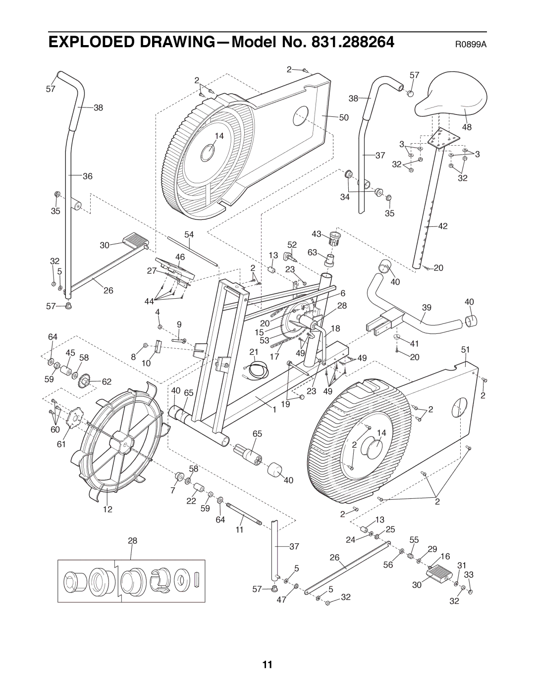 Sears 831.288264 manual Exploded DRAWINGÑModel No 