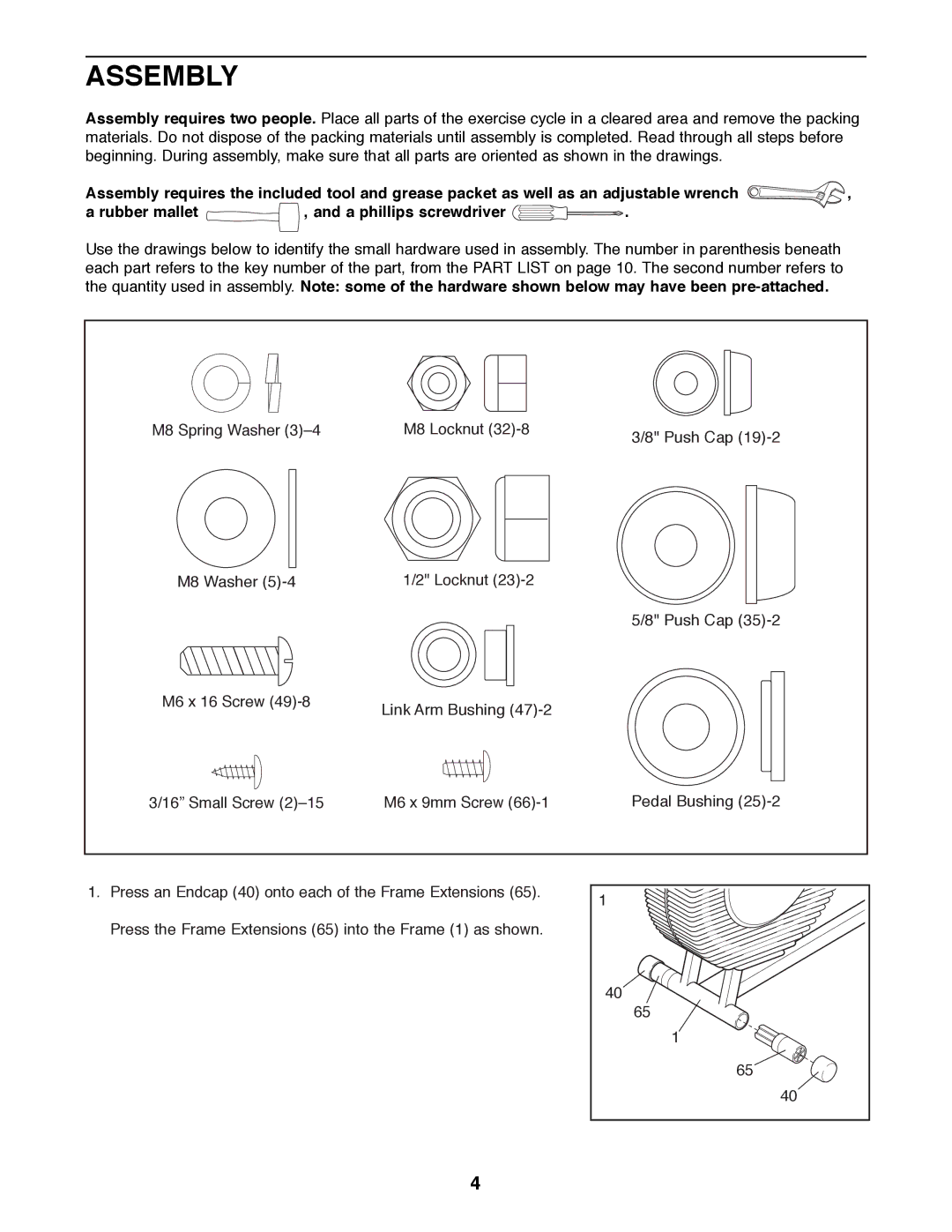 Sears 831.288265 manual Assembly 