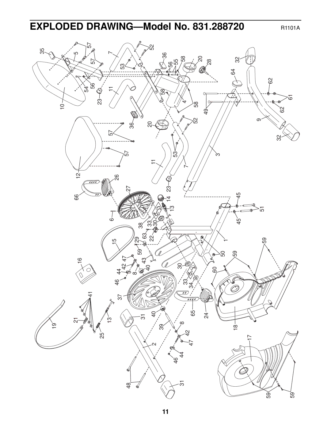 Sears 831.288720 user manual DRAWING-Model 