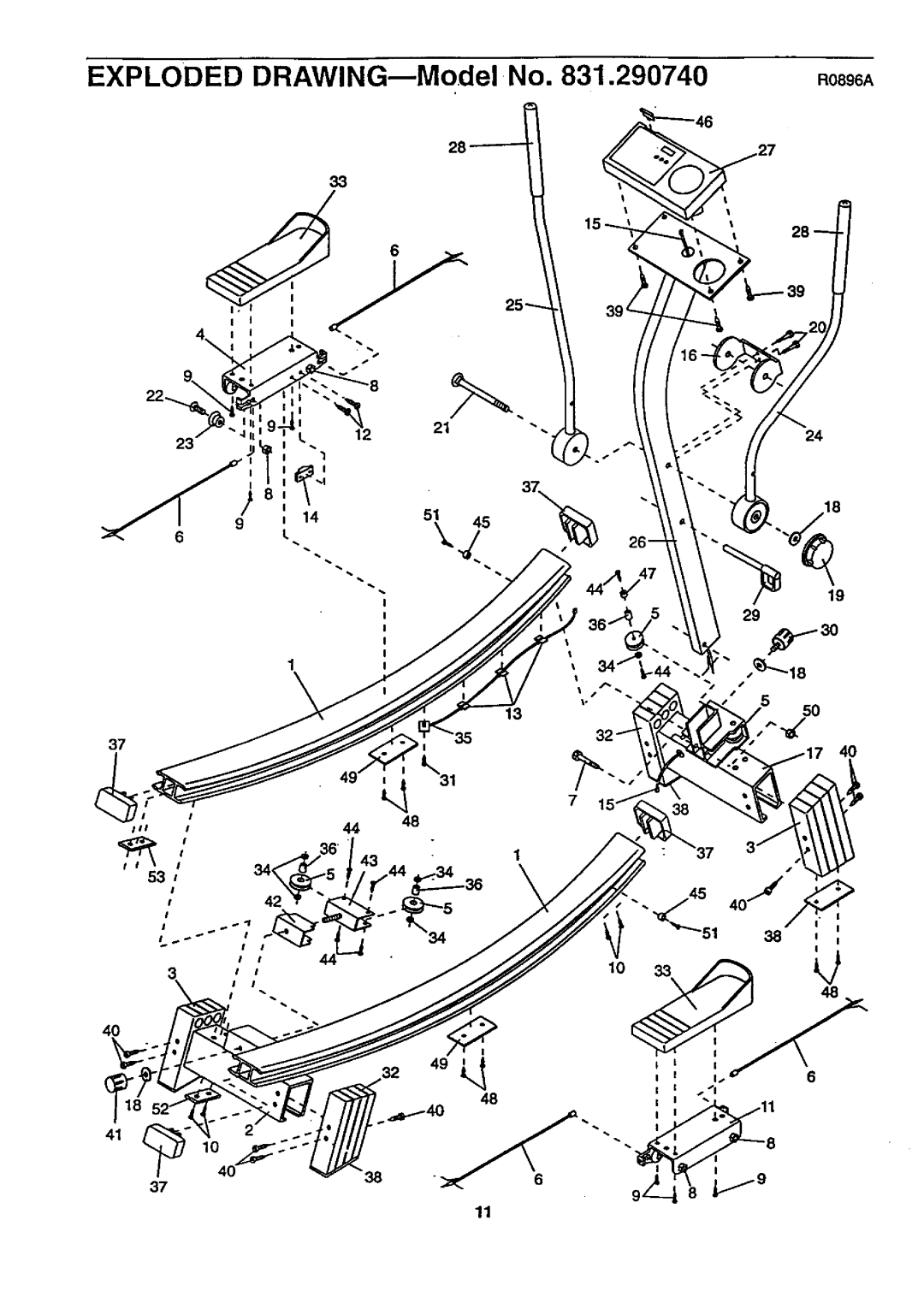 Sears 831.29074 user manual Exploded DRAWING--Model No R0898A 