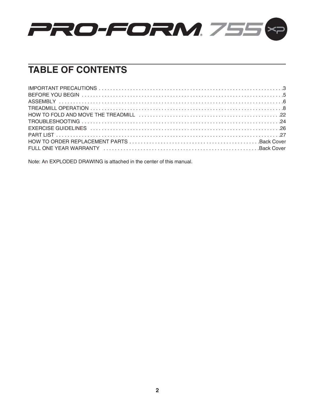 Sears 831.294880 user manual Table of Contents 