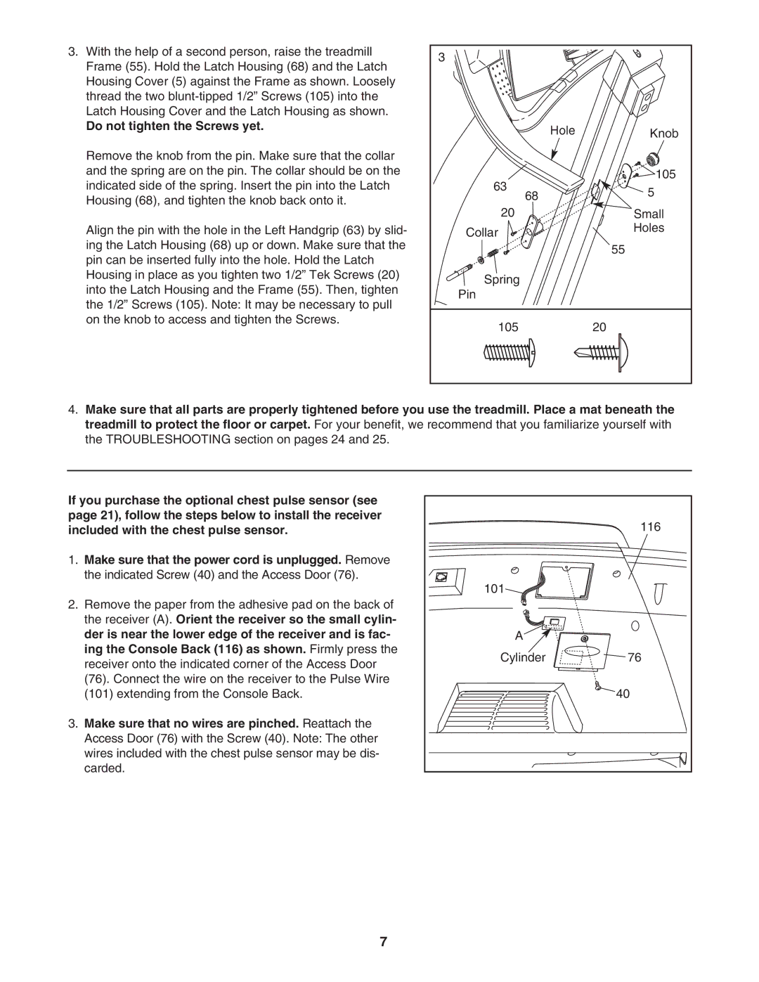 Sears 831.294880 user manual Do not tighten the Screws yet 