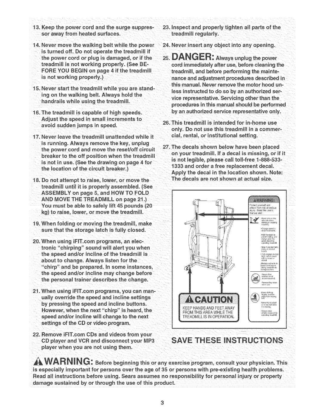 Sears 831.29506 user manual Save These Nstructio NS 