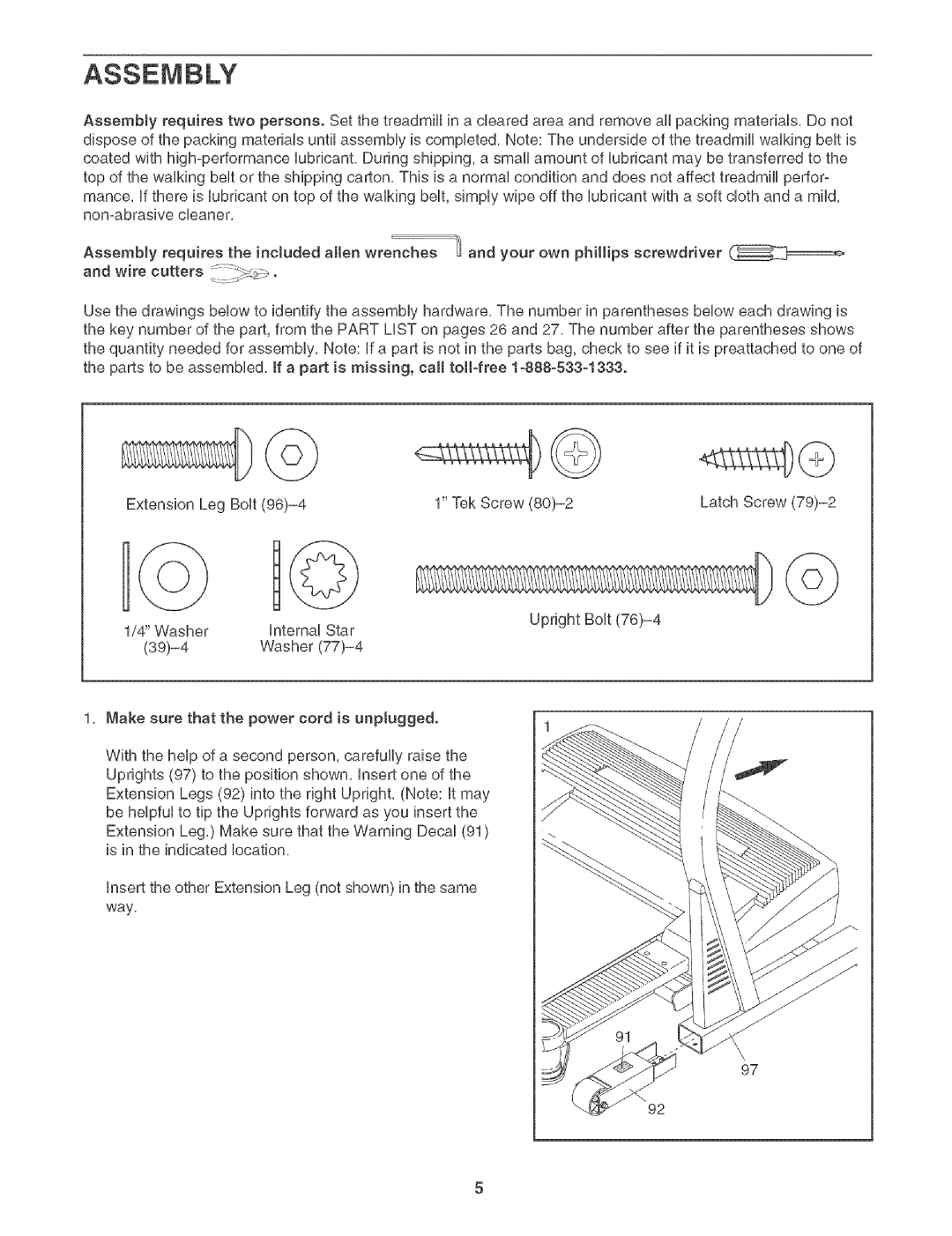 Sears 831.29506 user manual Assembly 