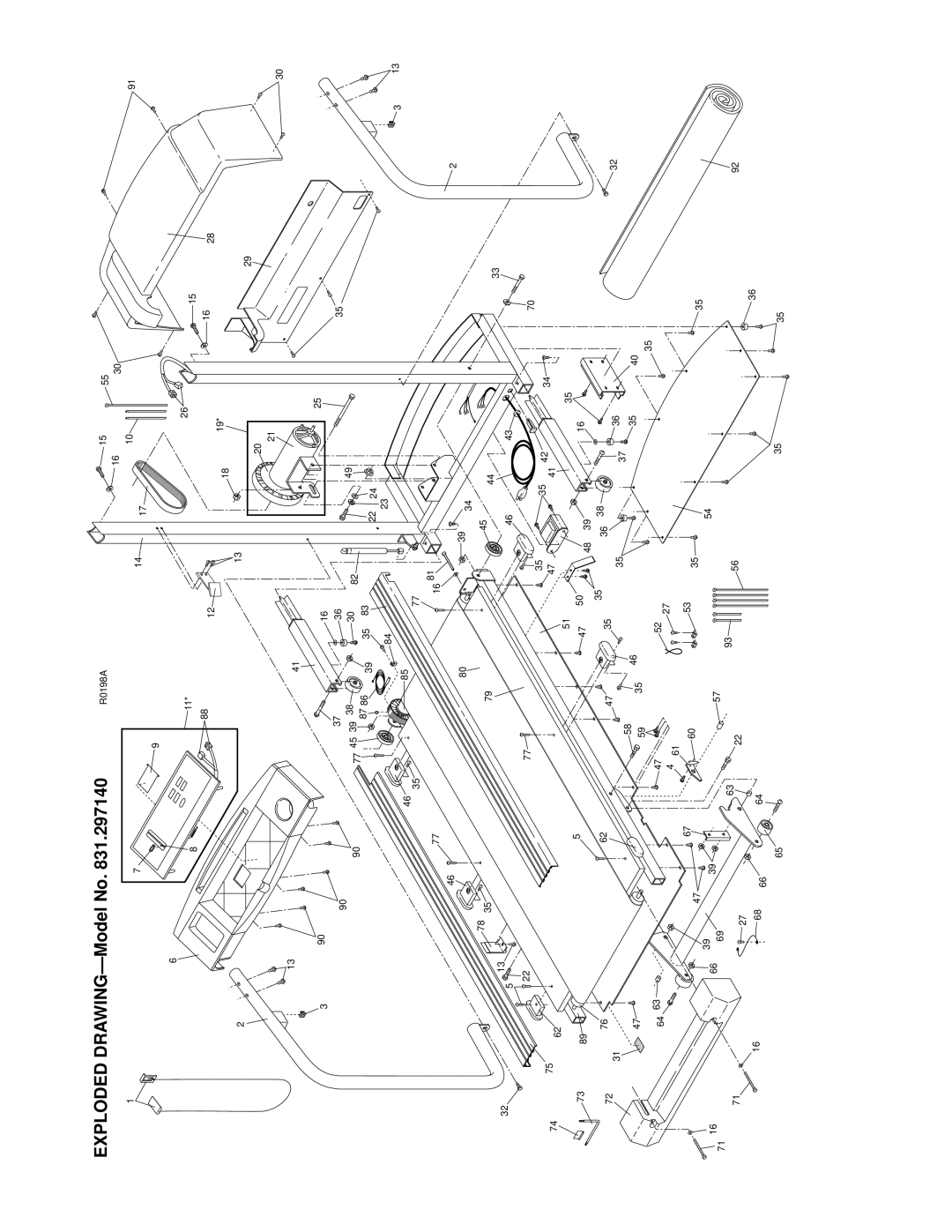 Sears 831.297140 user manual Exploded DRAWING-Model No 