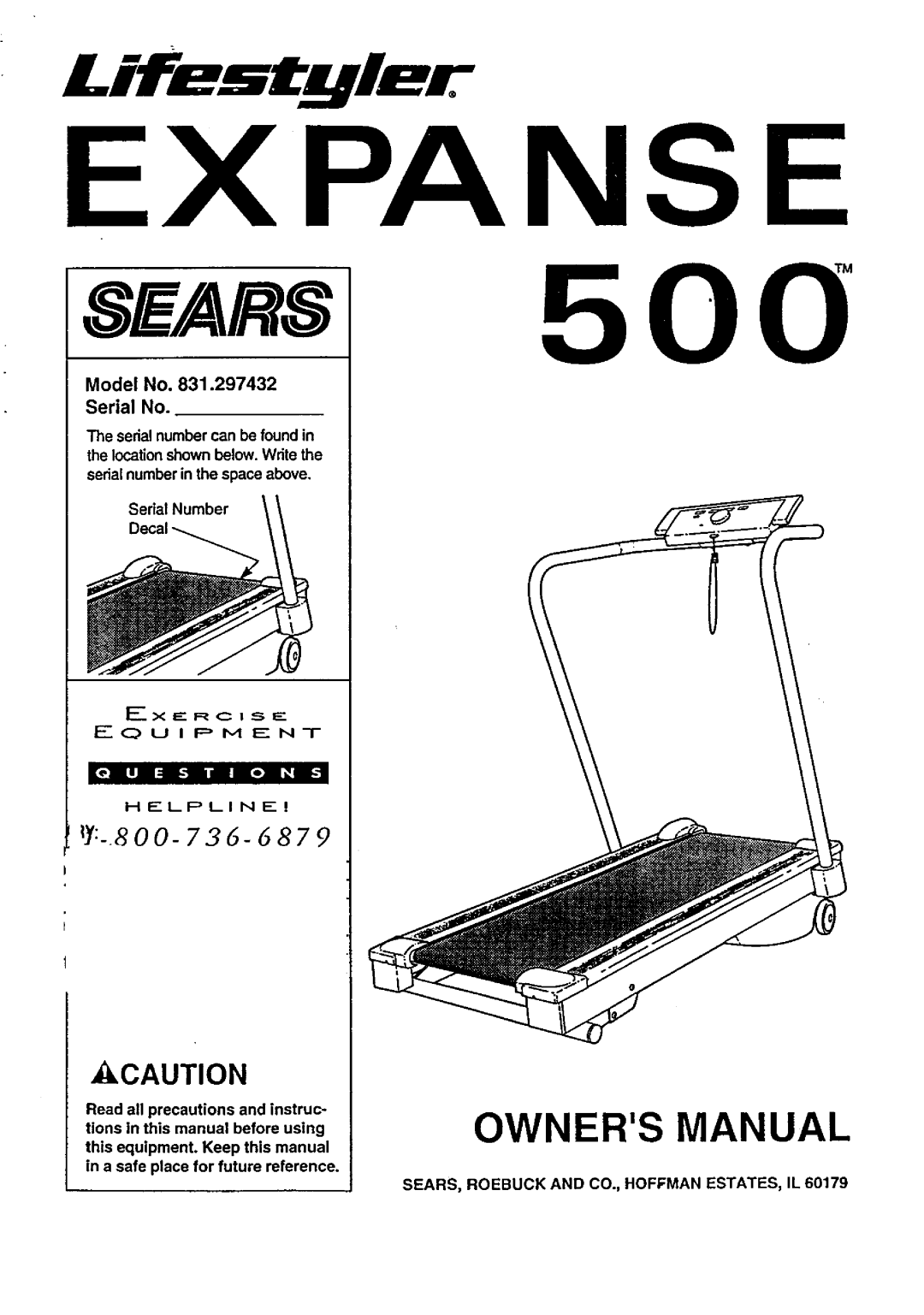 Sears 831.297432 owner manual EX Panse, SEARS, Roebuck and CO., Hoffman ESTATES, IL 