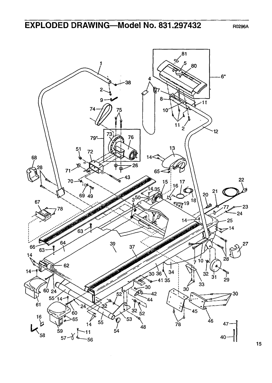 Sears 831.297432 owner manual Exploded DRAWING--Model No RO296A 