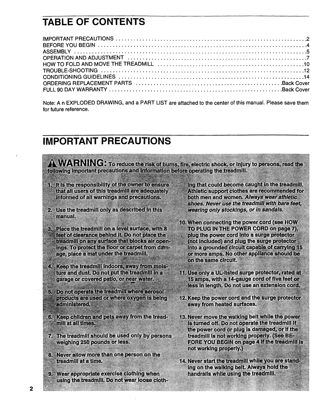 Sears 831.297662 user manual Important Precautions, Contents 