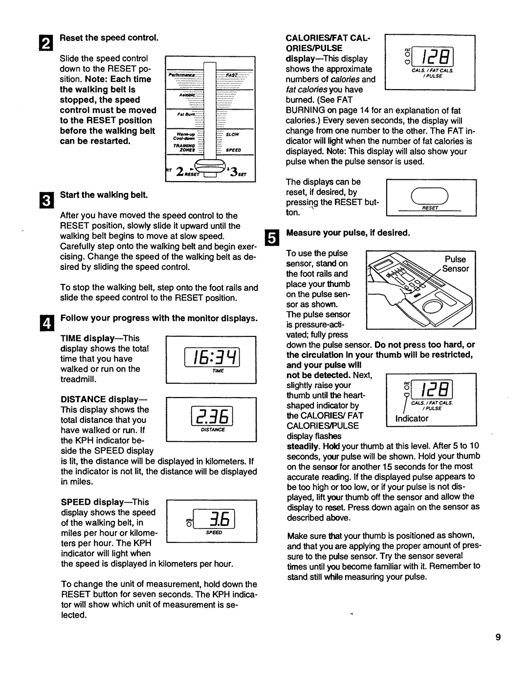 Sears 831.297662 user manual ST,,ce, Calories/Pulse 