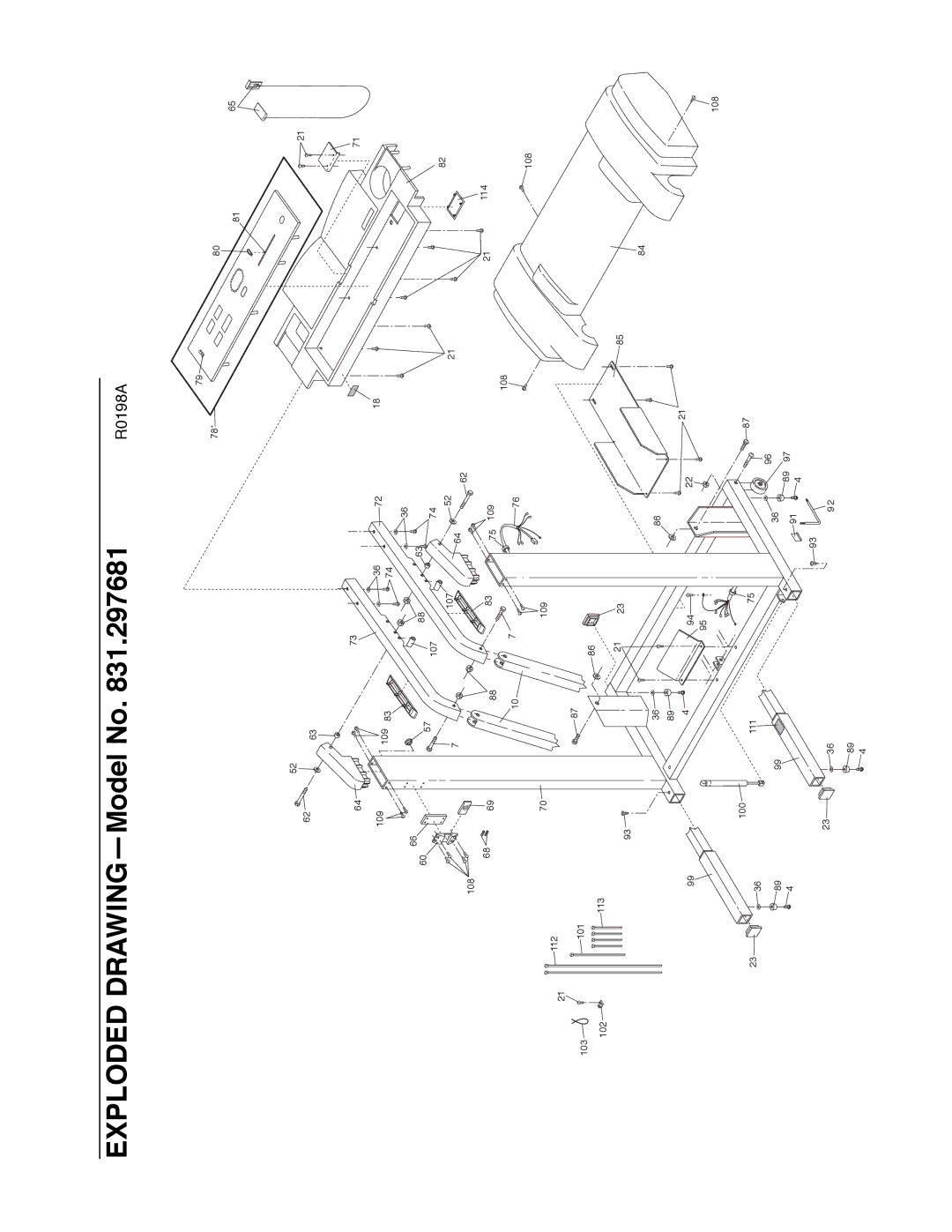 Sears 831.297681 user manual Exploded DRAWINGÑModel No 