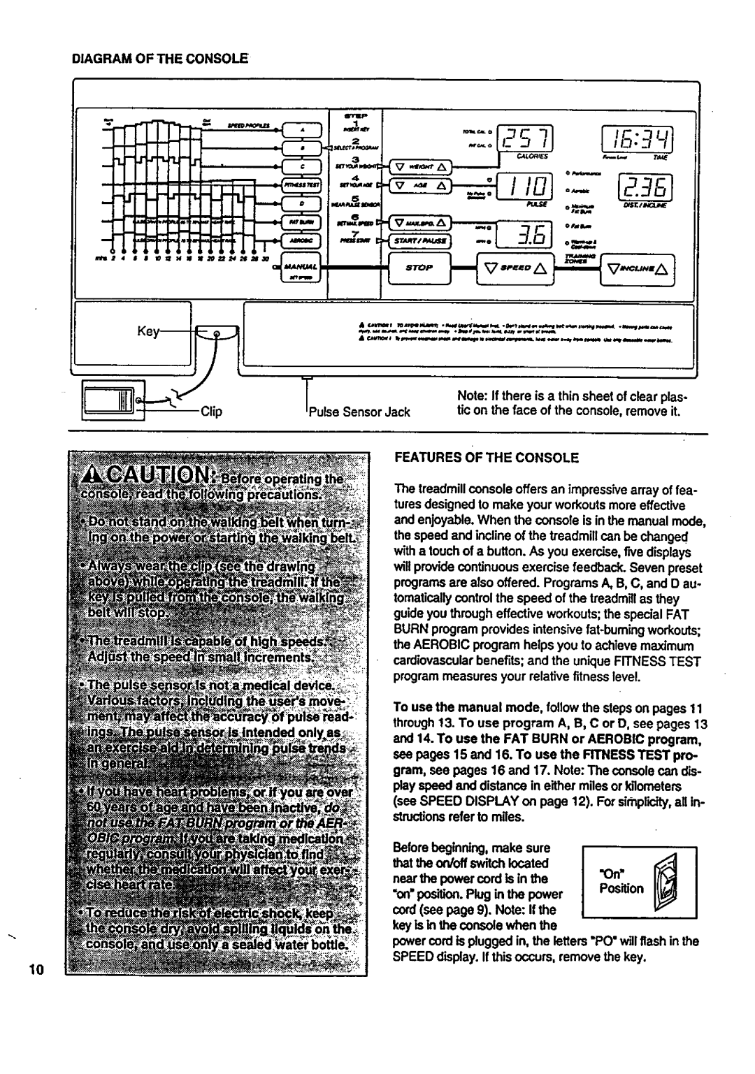 Sears 831.297741 user manual 159, Features of the Console 