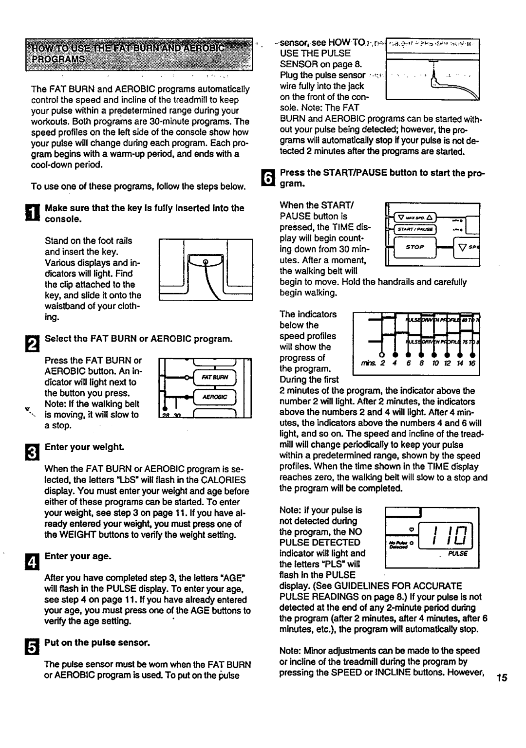 Sears 831.297741 user manual USE the Pulse, Pulse Detected 