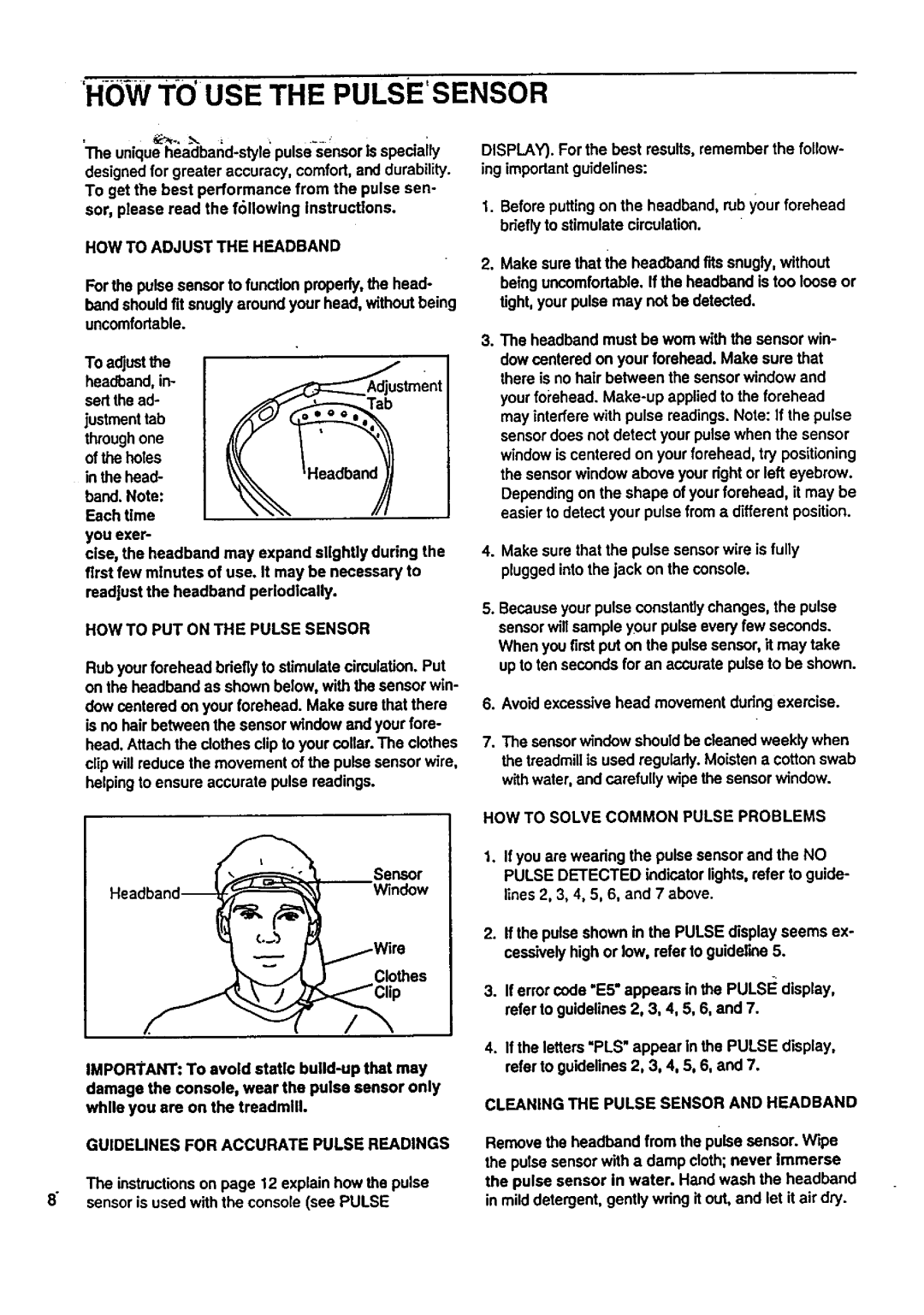 Sears 831.297741 user manual Holytouse the Pulsesensor 