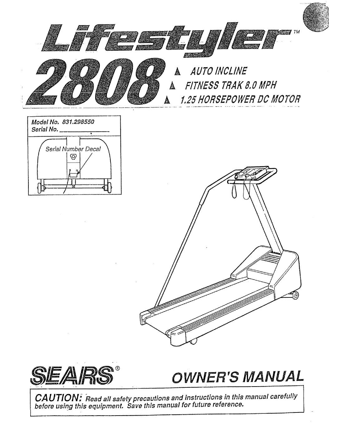 Sears 831.298&50 manual Wne.R Sma Nua L 