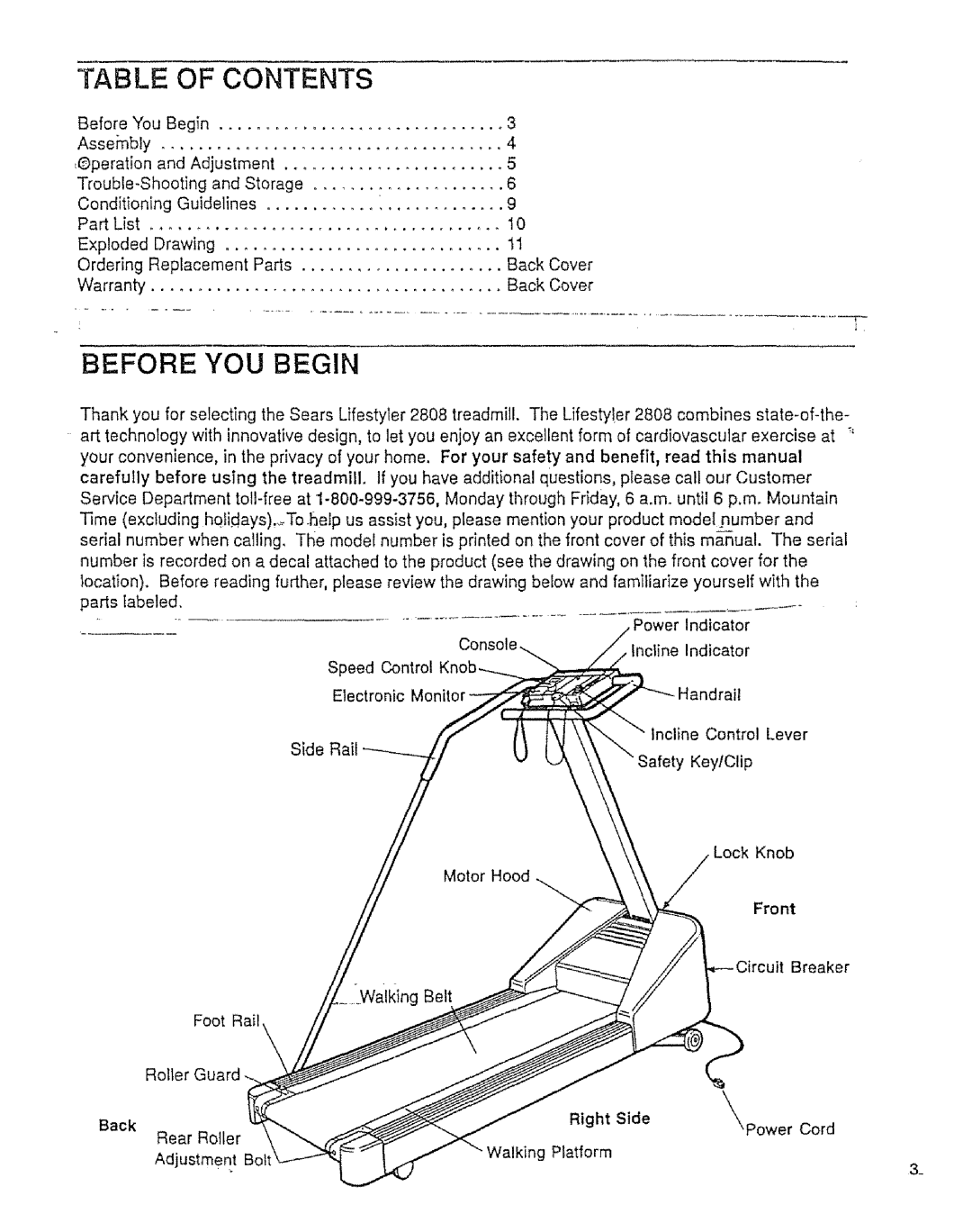 Sears 831.298&50 manual Before YOU Begin, Contents 