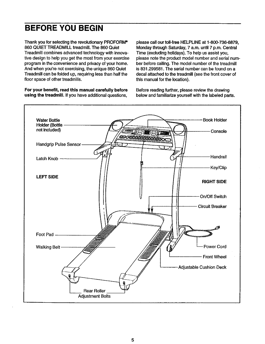 Sears 831.299581 user manual Console Latch Knob, Left Side, Right Side, Rear Roller 