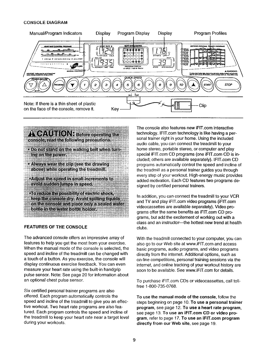 Sears 831.299581 user manual Consolediagram, Features of the Console 