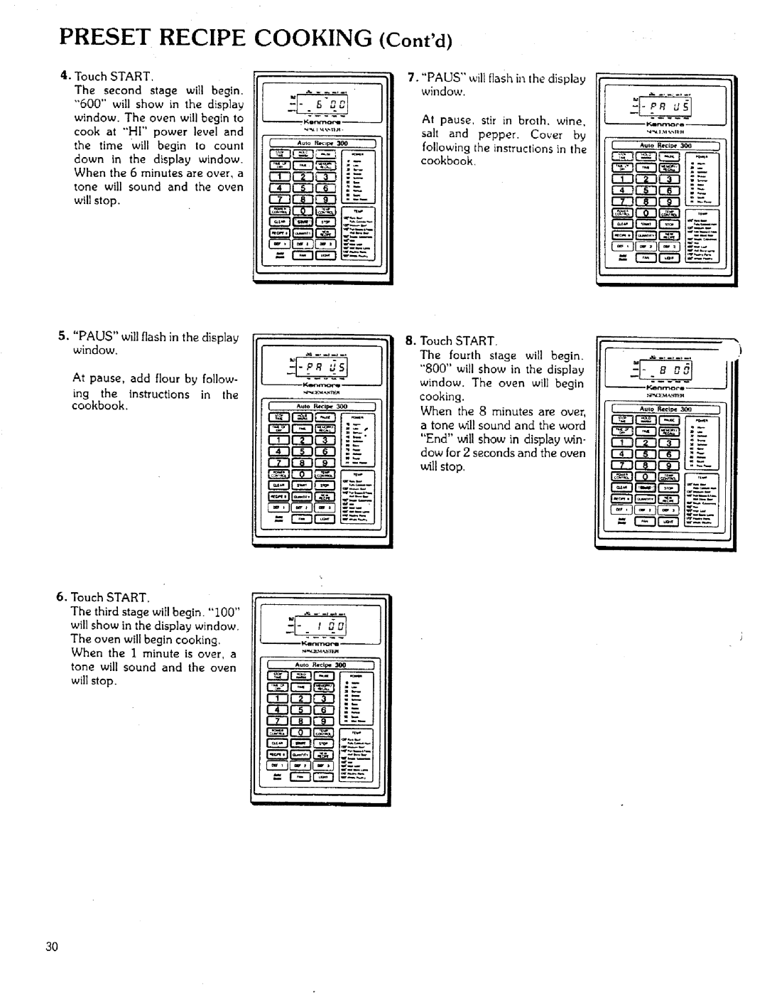 Sears 85951 manual = r=nr, = IS3E3 Paus will flash in the display window, Ei3Ci3r- rz-riE3, =- r--ir-1 