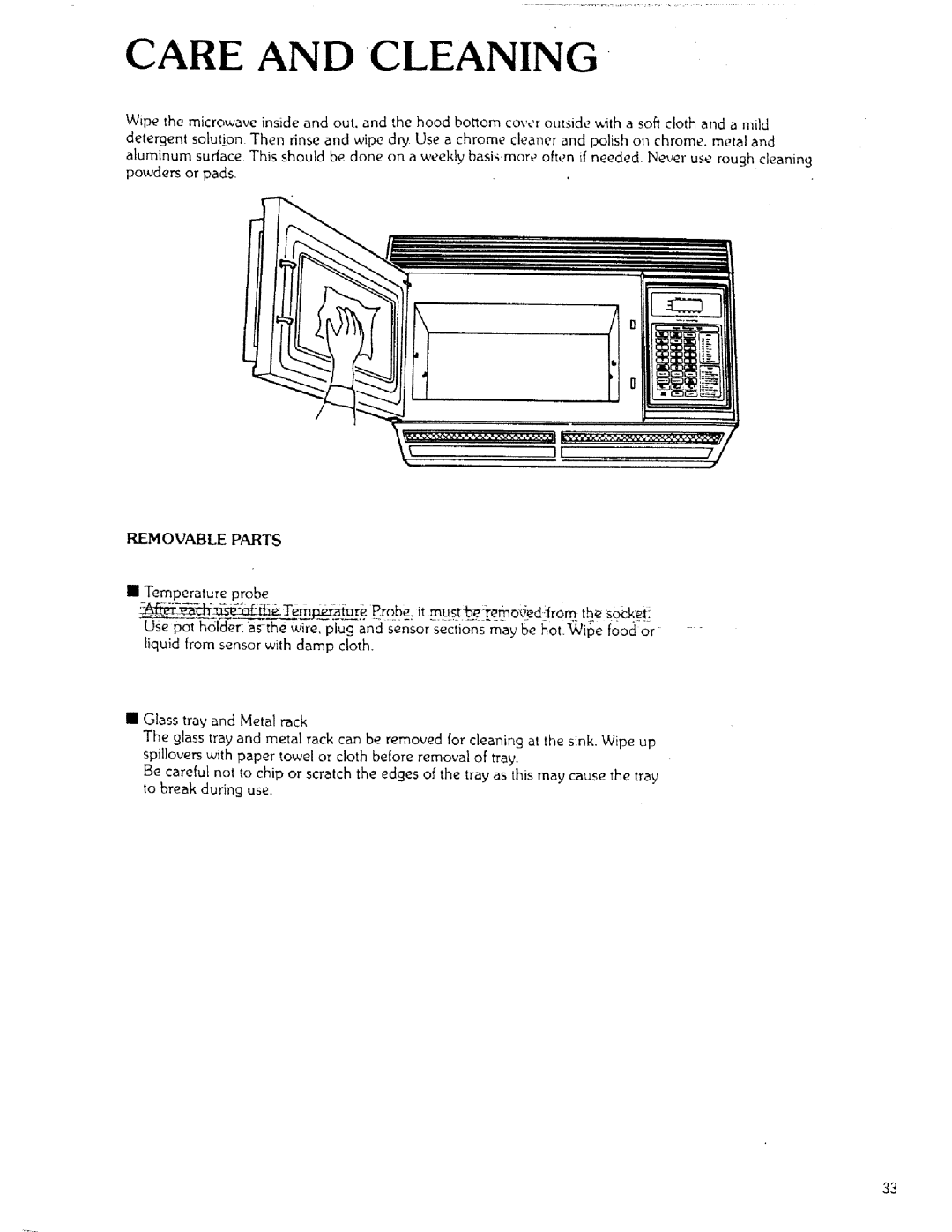 Sears 85951 manual Care and Cleaning 