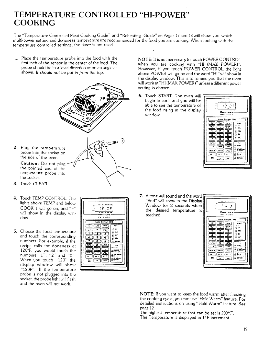 Sears 85951 manual Temperature Controlled Hi-Powercooking, C_22_Z53 