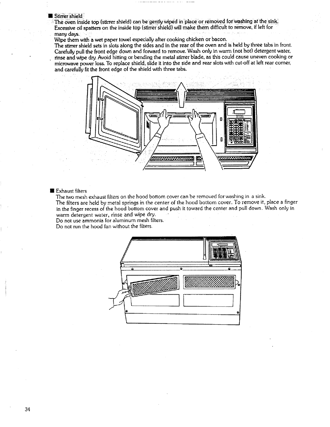 Sears 85951 manual •Stirrer shield 