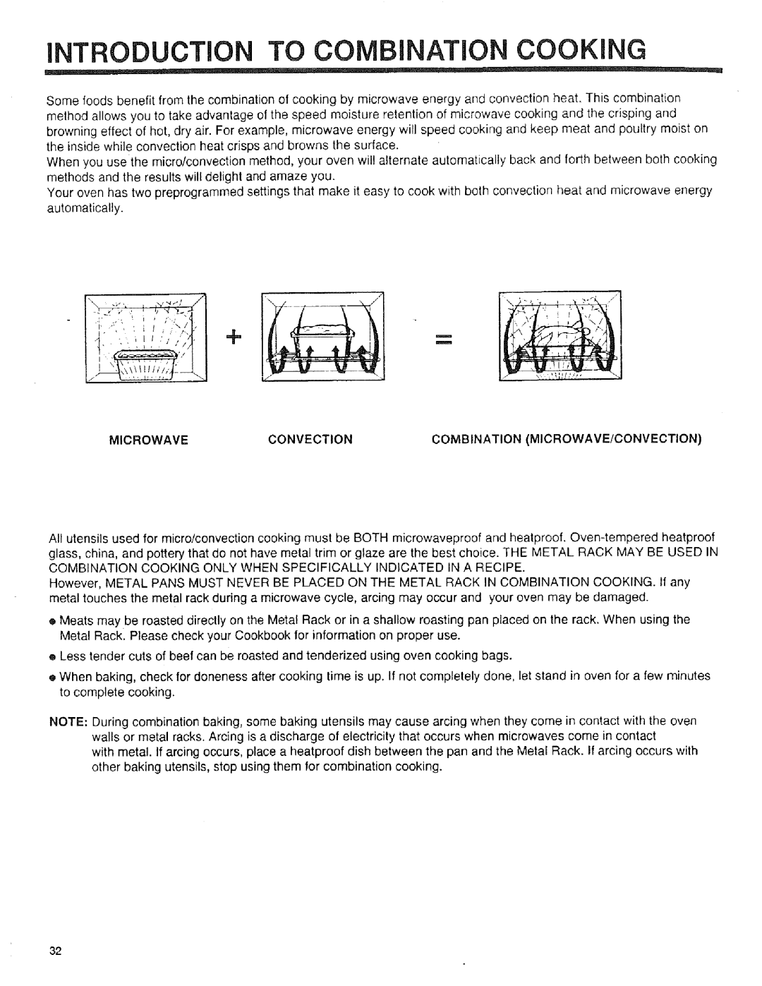 Sears 89950, 89952, 89951 manual INTRODUCTiON to COMBiNATiON Cooking, Microwaveconvectioncombination MICROWAVE/CONVECTION 