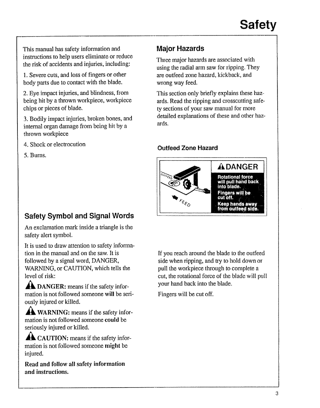 Sears 9-29013, 9-29012 owner manual Safety 