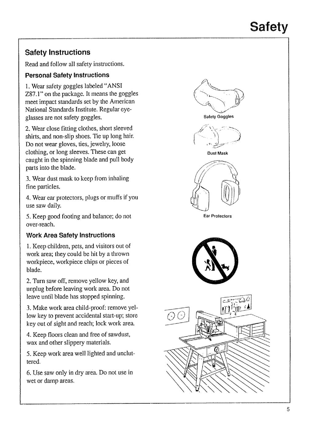 Sears 9-29013, 9-29012 owner manual Safety 