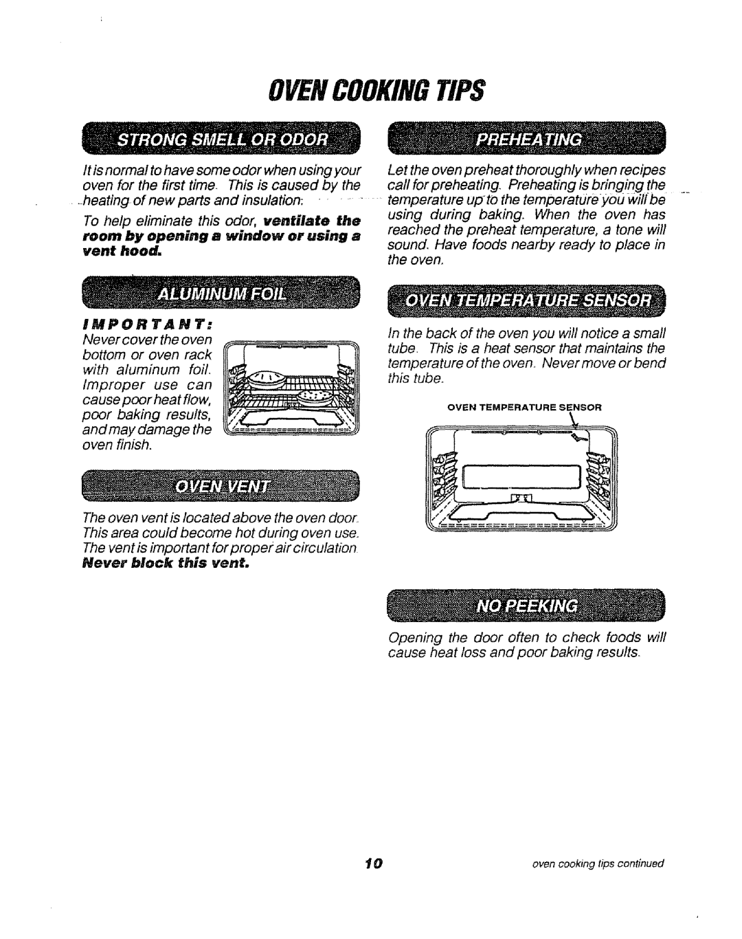 Sears 911. 47169 owner manual Ovencookingtips 