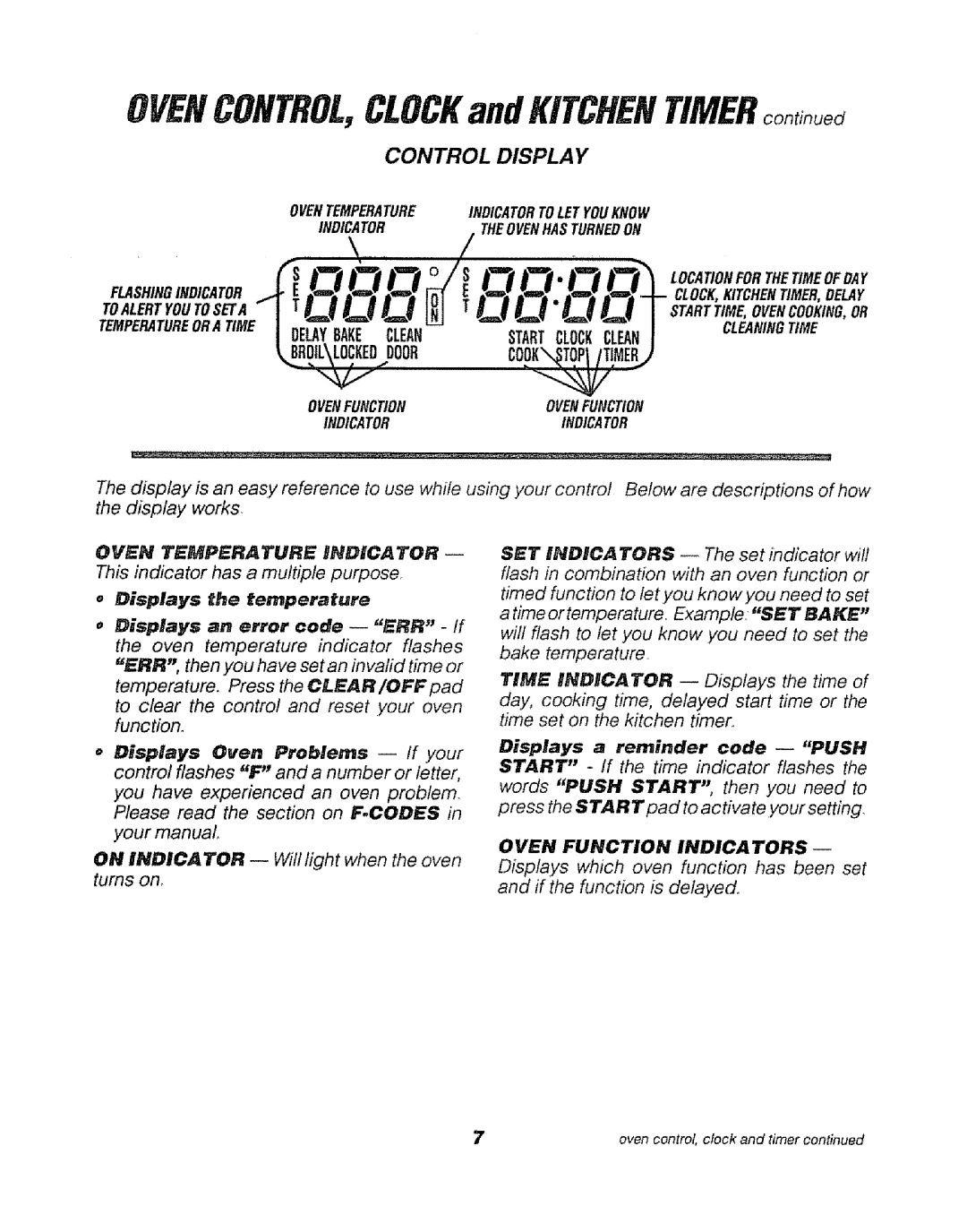 Sears 911. 47169 owner manual OV£ttCONTROL,CLOCKand Mtchentimer, Toalertyoutoseta fl T / / Jl x ldjL#, Kbroil\Lockeddoor 