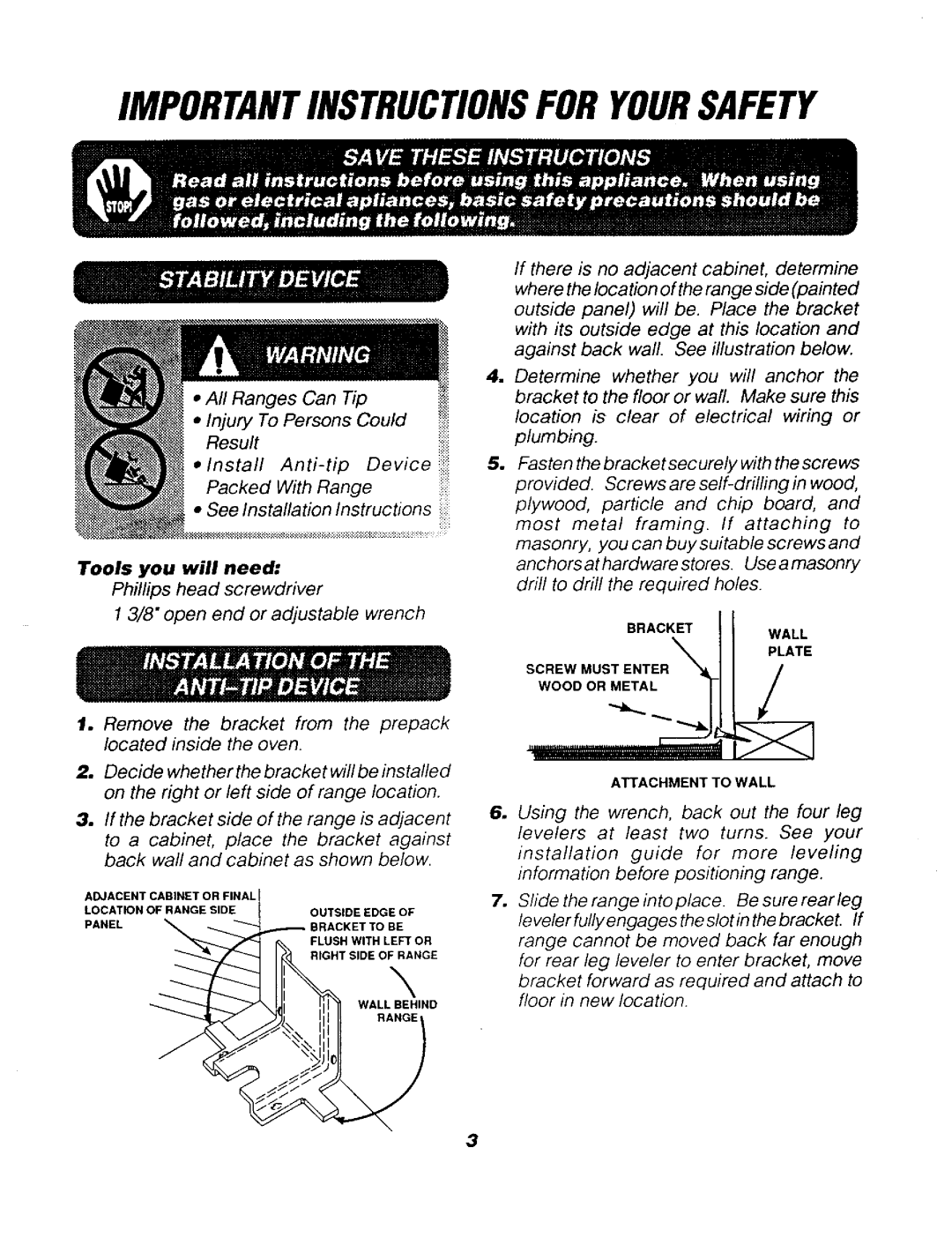 Sears 911. 62041, 911. 62078, 911. 62071, 911. 62048 owner manual Importantinstructionsfor Yoursafety, Tools you will need 